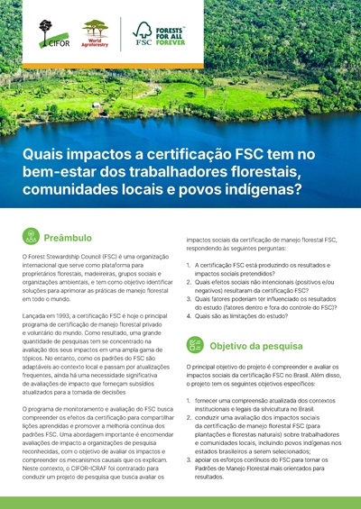 thumbnail of Quais impactos a certificação FSC tem no bem-estar dos trabalhadores florestais, comunidades locais e povos indígenas?