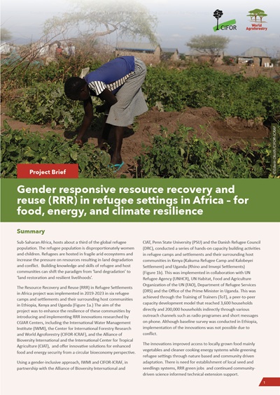 thumbnail of Gender responsive resource recovery and reuse (RRR) in refugee settings in Africa – for food, energy, and climate resilience