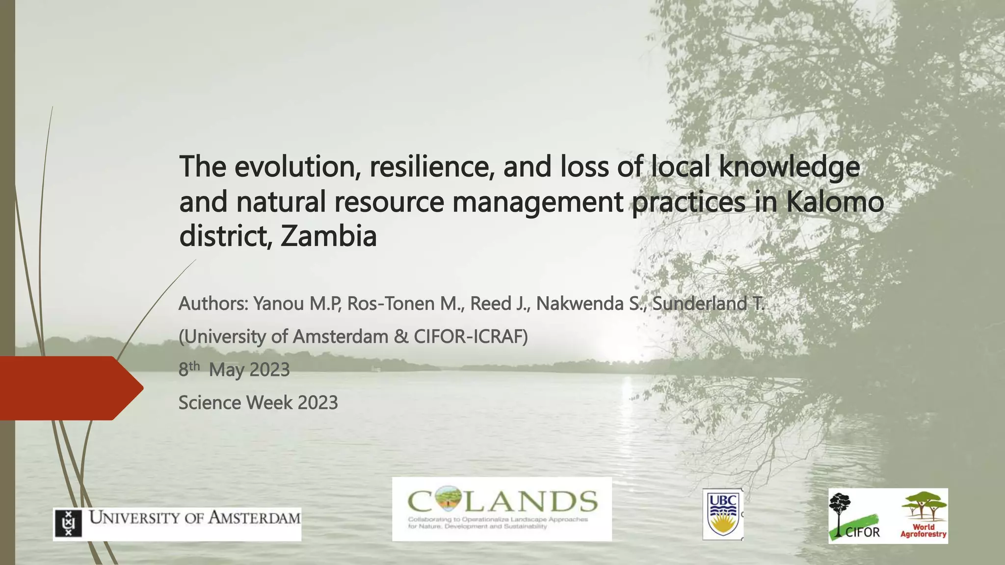 thumbnail of  The evolution, resilience, and loss of local knowledge and natural resource management practices in Kalomo district, Zambia